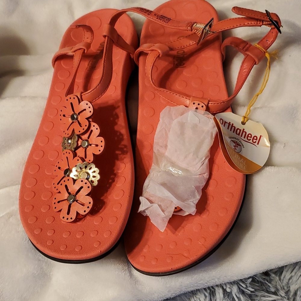 Orthaheel sandal, coral